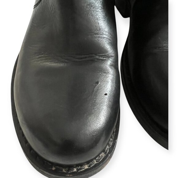 Eddie Bauer by Bronx Women’s Black Leather Ankle Boots Size 8 B Moto Biker Zip - Picture 3 of 12